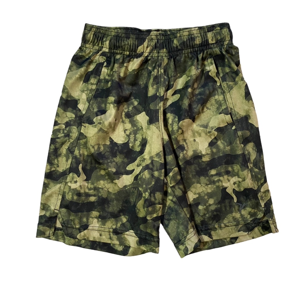 Old Navy Active mesh print shorts in green camo drawstring waist size small 6-7